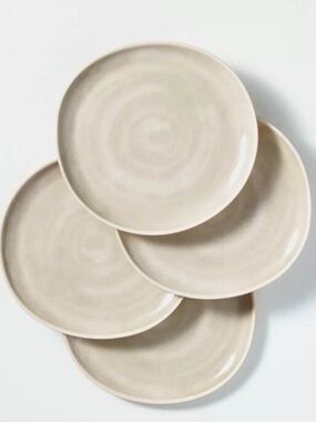 Set of 8 Hearth & Hand Cream Stoneware Dinner Plates